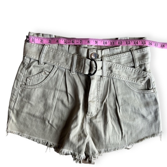 Free People We The Free See You Sometime Beige High Waist Cut Off Shorts, Small - Picture 6 of 9